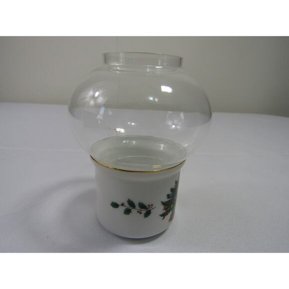 Porcelain Mini Hurricane with Candle Home Decor Glass Light Lantern Open Box - Picture 4 of 11